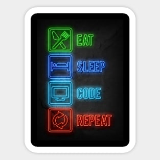 Eat Sleep Code Repeat Sticker